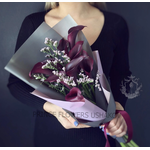 КАЛЛА ТЁМНО-ФИОЛЕТОВАЯ -9ШТ.,ЛИМОНИУМ-2