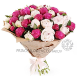 ПИОНЫ НЕЖНО- РОЗОВЫЕ-39ШТ. РУСКУС 10ШТ.